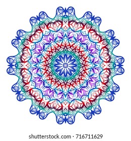 Hand drawn decorative mandala design. Vector round pattern. Coloring element. Design for greeting card, invitation, tattoo.