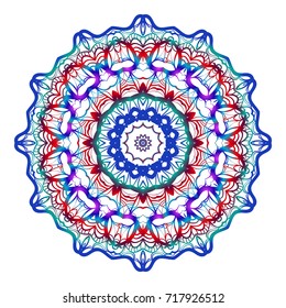 Hand drawn decorative mandala design. Vector round pattern. Coloring element. Design for greeting card, invitation, tattoo.