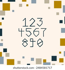 Hand drawn decorative numbers. Abstract font