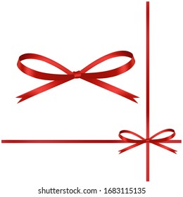 Cinta decorativa de arco rojo dibujada a mano. Decoración de página en arco, embalaje, elementos de invitación, Navidad, San Valentín, cumpleaños, regalo de vacaciones envolver elementos