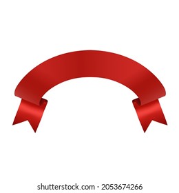 Hand drawn decorative red ribbon. Bow page decoration, packaging, invitation elements, Christmas, Valentine, birthday, holiday gift wrapping elements