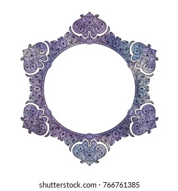 Hand drawn decorative round lace border.