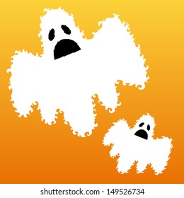 hand drawn decorative scary ghosts for Halloween