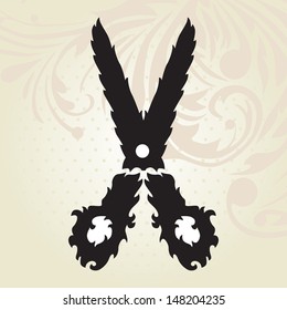 hand drawn decorative scissors, design element
