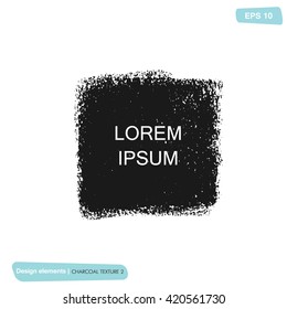 Hand drawn decorative scribble charcoal texture. Vector black coal stain for banners background. 