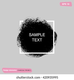Hand drawn decorative scribble charcoal texture. Vector black coal stain for banners background.