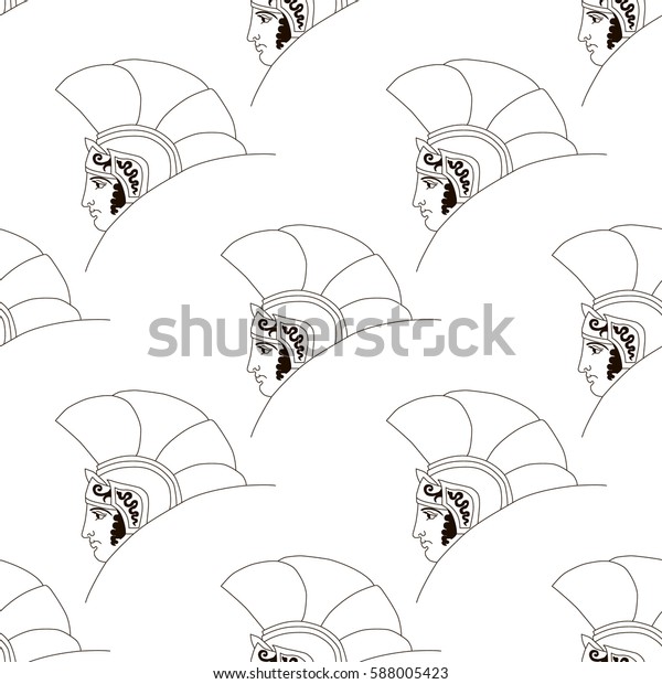 Hand Drawn Decorative Seamless Pattern Head Stock Vector (Royalty Free ...