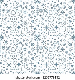 Hand drawn decorative seamless vector pattern. Endless vector background.