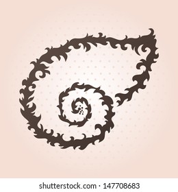 hand drawn decorative seashell, design element