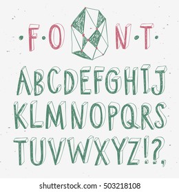 Hand drawn decorative sketchy vector ABC letters on textured background. Nice pen style font for your design.
