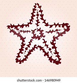 hand drawn decorative starfish, design element