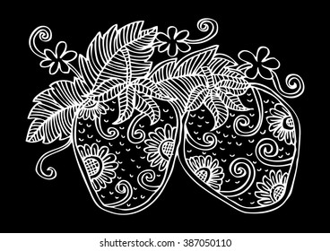  Hand Drawn Decorative Strawberry