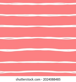 Hand Drawn Decorative Stripes Seamless Pattern. Pencil stripes tile. white abstract striped on a pink background.