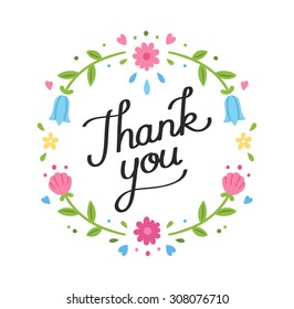 Hand Drawn Decorative Thank You Banner Stock Vector (Royalty Free ...