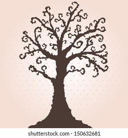 hand drawn decorative tree, symbol of nature