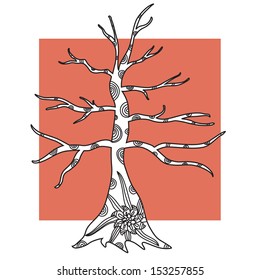 hand drawn decorative tree for your design