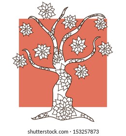 hand drawn decorative tree for your design