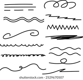 hand drawn decorative underline set