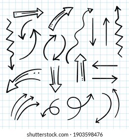 Hand drawn decorative vector arrow collection 