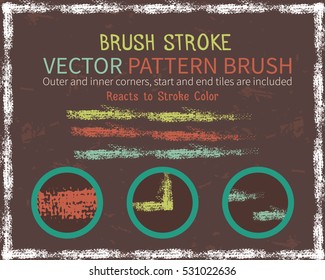 Hand drawn decorative vector brush with inner and outer corner tiles. Dividers, borders, ornaments. 