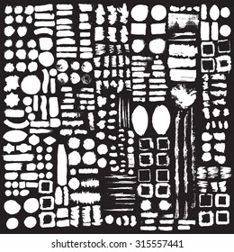 Hand drawn decorative vector brushes. Dividers, borders. Ink illustration. 