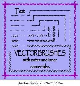 Hand drawn decorative vector brushes