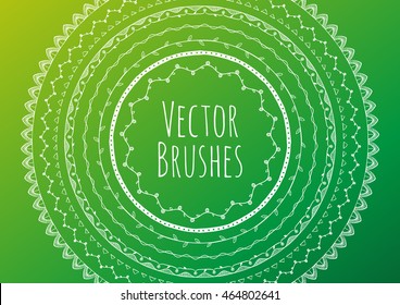 Hand drawn decorative vector brushes. Dividers, borders, ornaments. Ink illustration.
