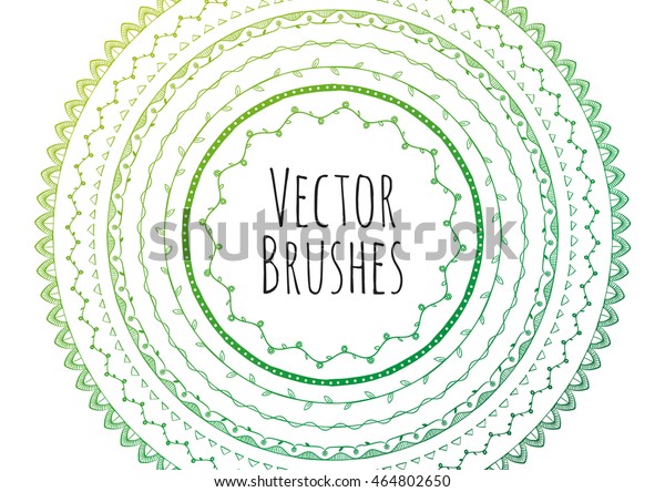 Hand drawn decorative vector brushes.\
Dividers, borders, ornaments. Ink\
illustration.