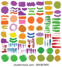 Hand drawn decorative vector brushes.Light stroke made in passing, graze, dividers, borders. Ink illustration. 