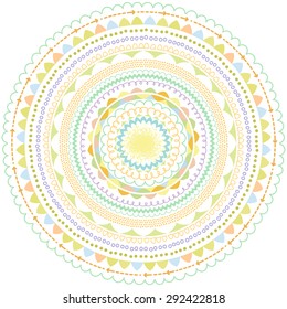 Hand drawn decorative vector circle frames set. Round borders collection. Abstract patterns.