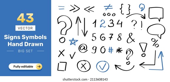 Hand drawn decorative vector design element collection. Big set.