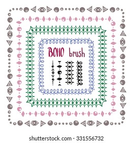 Hand drawn decorative vector pattern brushes. Handdrawn illustration