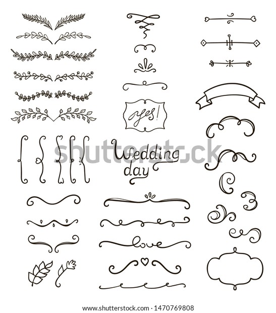 Hand drawn\
decorative vintage elements (laurels, leaves, flowers, swirls,\
frames, lettering). Perfect for invitations, greeting cards,\
quotes, blogs, Wedding Frames,\
posters.