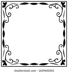 Hand drawn decorative vintage vector frame,retro style