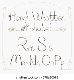 Hand drawn decorative vintage vector ABC letters.Nice alphabet for your design.