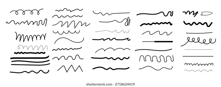 hand drawn decorative wavy lines and abstract scribbles