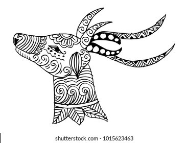 Hand drawn deer head 