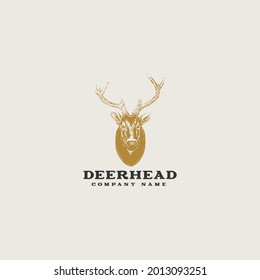 hand drawn deer head logo