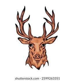 hand drawn deer head vector icon, deer head, deer logo