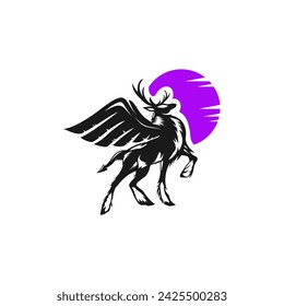 Hand gezeichneter Hirsch Logo Design Vektor