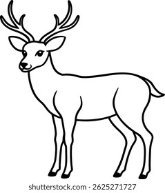 hand drawn deer outline illustration