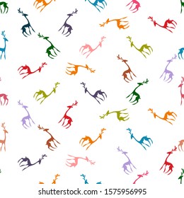 hand drawn deer seamless pattern for kids apparel