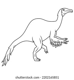 hand drawn of Deinocheirus line art  