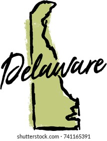 Diseño de estado de Delaware dibujado a mano