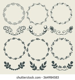 Hand drawn delicate floral ornament