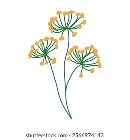 hand drawn delicate flowers, orange flower arrangement vector drawing EPS 10