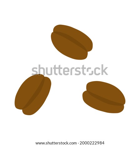 Hand drawn delicious brown coffee beans aroma cafe shop icon element vector illustration