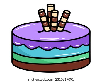 Hand drawn Delicious Cake Illustration