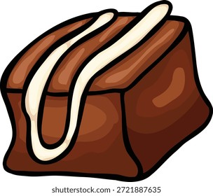 Doce de Praline de Chocolate Delicioso Desenhado à Mão 