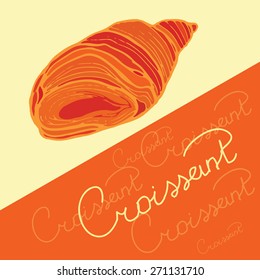 Hand drawn delicious croissant. Vector illustration